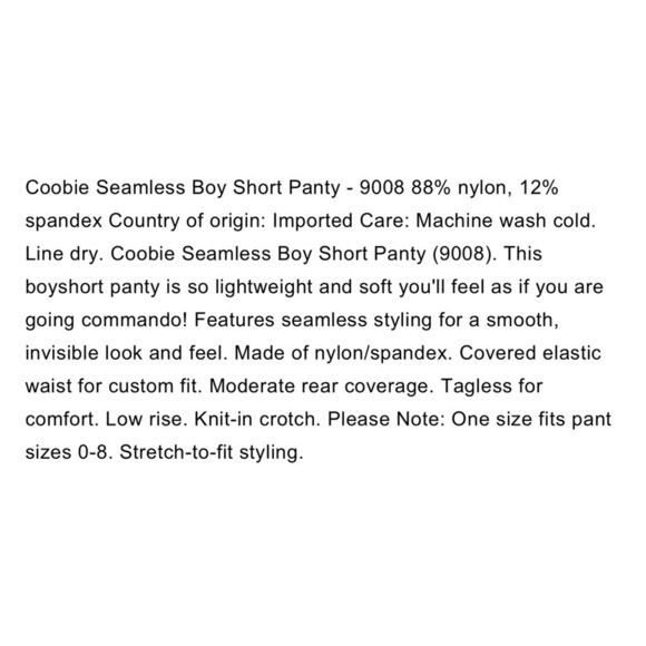 COOBIE BUNDLE 9008 SEAMLESS BOY SHORT PANTY UNDERWEAR ONE SIZE FULL - Picture 11 of 12